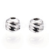 Rhodium Plated 925 Sterling Silver Beads STER-T004-78P-2.5mm-2