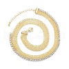 Brass Micro Pave Clear Cubic Zirconia Necklaces KK-G437-05G-2