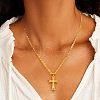 Cross Brass Micro Pave Clear Cubic Zirconia Pendant Necklaces FS-WG5E880-01-1