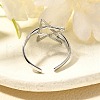 304 Stainless Steel Open Cuff Rings for Women RJEW-R010-05S-3