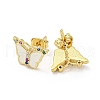 Butterfly Real 18K Gold Plated Brass Stud Earrings EJEW-L269-099G-01-2