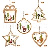 10Pcs 5 Style Wooden Ornaments WOOD-SZ0004-04-1