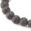 Natural Lava Rock Stretch Bracelet with Alloy Beads BJEW-JB08192-7