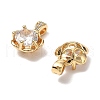Brass Micro Pave Clear Cubic Zirconia Charms KK-A259-31G-2