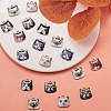 60Pcs 6 Colors Zinc Alloy Enamel Pendants ENAM-CJ0001-77-5