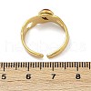316 Stainless Steel with Natural Mixed Gemstone Cuff Rings RJEW-Z098-01G-05-5