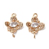 Brass Micro Pave Cubic Zirconia Connector Charms KK-Z103-10KCG-01-2