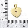 Brass Micro Pave Cubic Zirconia Heart Charms KK-V010-21G-3