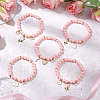 Valentine's Day Glass Pearl Stretch Bracelets for Women BJEW-JB11440-2