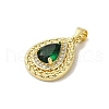 Brass Micro Pave Cubic Zirconia Pendants KK-C058-05G-01-2