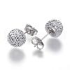 Rhinestone Ball Stud Earrings EJEW-F063-B02-2