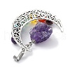 7 Chakra Gemstone Round Pendants PALLOY-JF02402-02-3