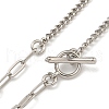 Brass Curb Chain & Paperclip Chain Necklaces for Women NJEW-U011-08P-2
