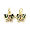 Brass Micro Pave Colorful Cubic Zirconia Charms KK-E068-VF096-2