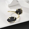 Natural Obsidian Cuff Rings RJEW-B122-02G-05-2