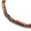 Natural Tiger Eye Column & Synthetic Hematite Stretch Bracelet BJEW-JB08458-01-4