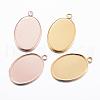 304 Stainless Steel Pendant Cabochon Settings STAS-H378-06-1