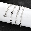 925 Sterling Silver Heart Link Chain Necklaces for Women NJEW-R025-01P-3
