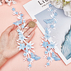 Gorgecraft 4Pcs Polyester Embroidered Sew on/Iron on Collar Decoration DIY-GF0006-08A-3