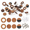 32Pcs 4 Style Flat Round & Donut Wood Stud Earring Findings & Earring Settings FIND-TA0002-30-2