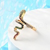 Brass Micro Pave Cubic Zirconia Cuff Rings RJEW-S044-049-2