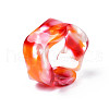 Resin Wave Cuff Ring RJEW-T022-011-7