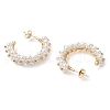 Shell Pearl C-Shaped Stud Earrings EJEW-TA00593-4