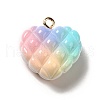 Rainbow Color Opaque Resin Pendants RESI-F035-01-2