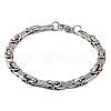 Tarnish Resistant 201 Stainless Steel Byzantine Chain Bracelets BJEW-B078-88P-1