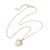 Brass Flower Heart Locket Pendant Cable Chain Necklaces for Women NJEW-JN05235-4