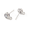 Brass Micro Pave Cubic Zirconia Stud Earring Findings ZIRC-P105-02P-05-2