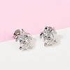 Brass Stud Earrings EJEW-R032-03P-1