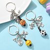 3Pcs Alloy & Wood Keychain KEYC-JKC01187-2