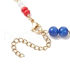 Independence Day Natural Dyed Yellow Jade Gemstone Round Beads & Glass Seed Beads Bracelets BJEW-MZ00180-03-4