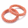 AB Color Plated Faceted Opaque Glass Beads Stretch Bracelets BJEW-S144-003D-04-1