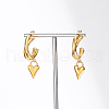 Vintage Stainless Steel C-shaped with Heart Dangle Stud Earrings RJ0929-1-2