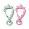 Spray Painted Carrot Alloy Spring Gate Rings PALLOY-R141-01-2