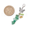 Synthetic Turquoise & Natural Amethyst & Rose Quartz & Red Jasper & Green Aventurine Chips Beads Pendant Decorations HJEW-JM03113-3