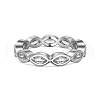 Anti-Tarnish Rhodium Plated 925 Sterling Silver Horse Eye Finger Ring RJEW-Z040-05P-1