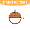 SUPERFINDINGS 20Pcs Walnut Wood Pendants WOOD-FH0002-14-2