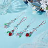 4Pcs 2 Style Glass & Acrylic Mobile Straps HJEW-DR00055-4