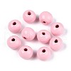 Spray Painted Round Natural Schima Wood Beads WOOD-A018-8mm-05-1