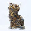 Natural Tiger Eye Chip & Resin Craft Display Decorations DJEW-PW0021-31G-1