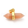Natural Sunstone Double Terminal Pointed Pendants G-P481-01G-01-2
