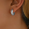 Minimalist European and American Style Stainless Steel Glossy Hoop Earrings for Women PD5223-1