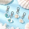Synthetic Turquoise Starfish Turtle & Shell Pendant Decorations HJEW-JM03178-2