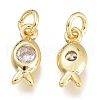 Brass Micro Pave Clear Cubic Zirconia Charms KK-M206-49G-2