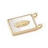 Brass Pave Natural White Shell Pendants KK-S522-02D-G-2