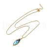Rack Plating Natural Paua Shell Pendants Necklace NJEW-B104-01G-3