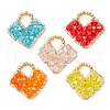 Seed Beads Beaded Charms PALLOY-MZ00334-1